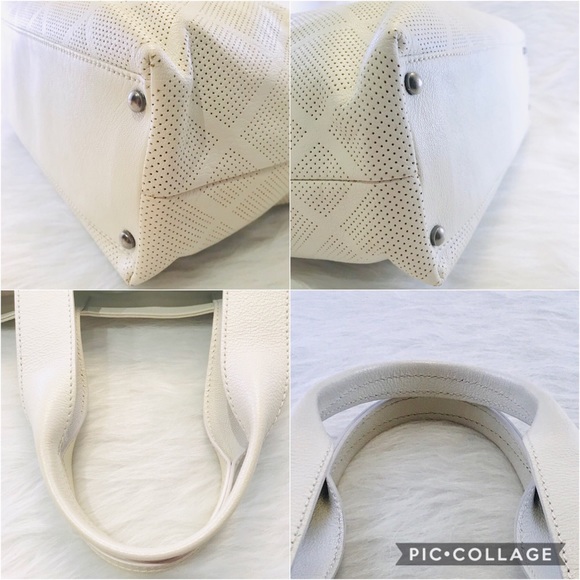 CHANEL Perforated Leather Large CC Tote White - Picture 7 of 8